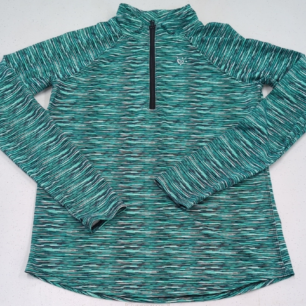 Justice Green/Black/White Quarter-Zip Pullover Size 16